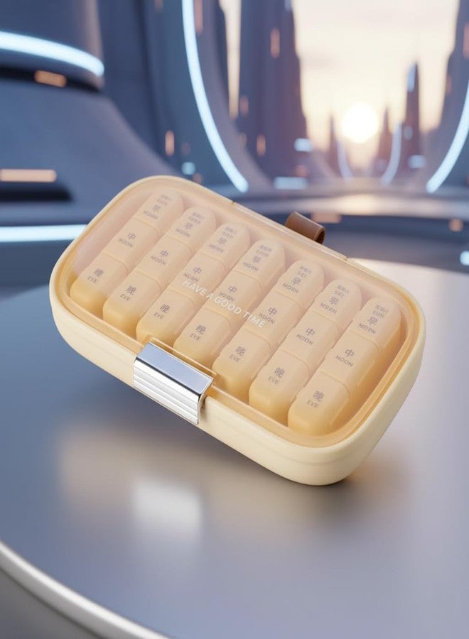 CLOUDTAB Weekly Pill Box 7 Day - 21 Compartment, 3 Times a Day Daily Medicine, Vitamin & Tablet Organizer Portable Travel-Friendly Pill Case Medication Reminder Storage - Image 1